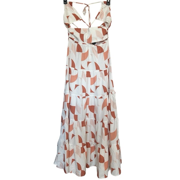 Cherley Dresses & Skirts - CHERLEY Geometric Print Flowy Halter Maxi Dress Size Medium NWT
